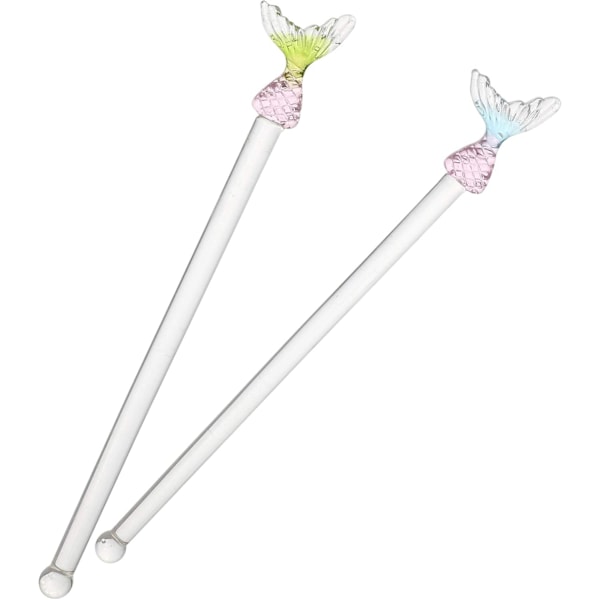 2 stk. Swizzle Stick Glas Oliven Pige Hjerte