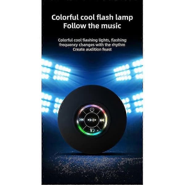 Mini Bluetooth Høyttaler Vanntett Baderom Lyd Trådløs Dusjhøyttaler Rgb Lys Bluetooth Sucti