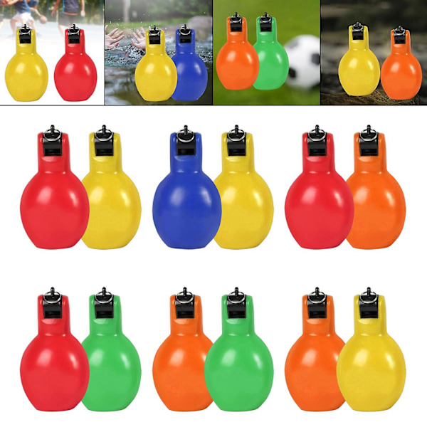 2 Stycken Handpress Visselpipor Högljudda Sportvisselpipor för Vandring Inomhus Utomhus gul och röd yellow and red 12cmx6.5cm