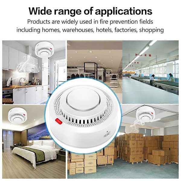 Mini Smoglarm Smart WiFi Smogdetektor Brandlarm Realtidsappaviseringar för Hemfamilj 2pcs