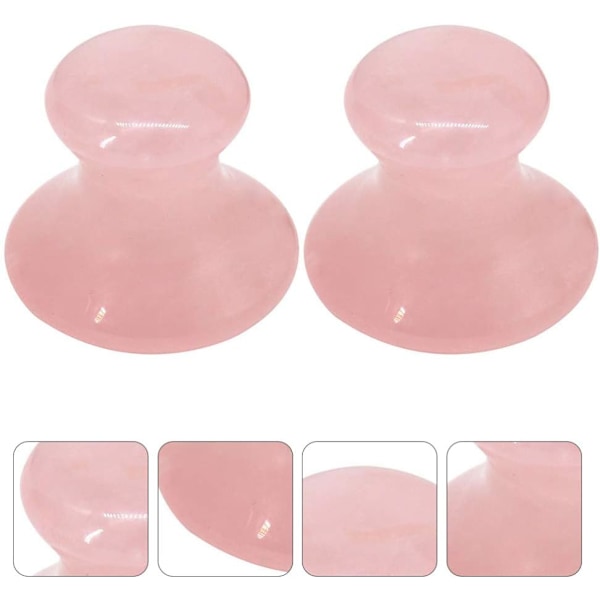 2 stk Gua Sha Ansigtsværktøjer, Rosakvarts Svampe Ansigtsmassager Sundheds Jade Stene Svampe Ridser Massagepleje Værktøjer til Kvinder Hjemmespa Pink