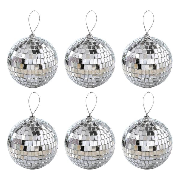 6/12 stk Mini Diskokule Festdekorasjoner Sølv Mini Plastpynt Små Diskokuler Silver 6CM
