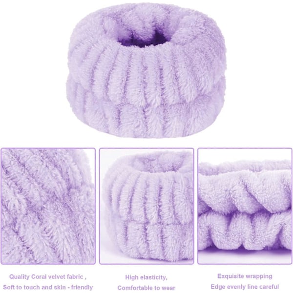 8 st Handledsband för ansiktsrengöring Mikrofiber Handledsband Tvätthandduk Spa Handledsband för ansiktsrengöring Absorberande