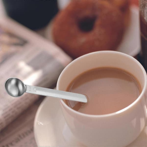 Kaffemåleske til malet kaffe - Rustfrit stål | Multifunktionelle kaffeværktøjer til måling og stampning