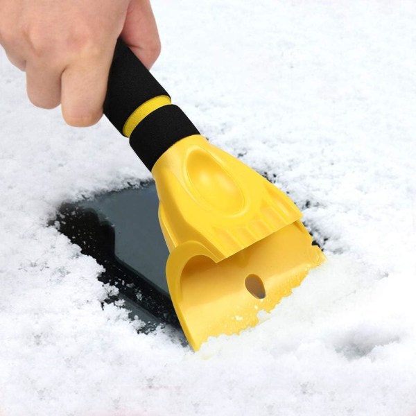 Car windshield ice scraper with handle