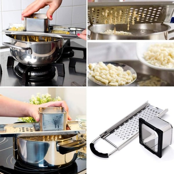 Spaetzle Presse, Rivjern, Høj Kvalitet Skærer, Skærer i Rustfrit Stål, til Pasta (til Gryder med en Diameter på op til 30 cm)