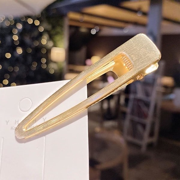 Lille net rød hul metal enkelt side clip simpel guld hårklemme clip pige pandehår clip hårklemme mini hårklemmer