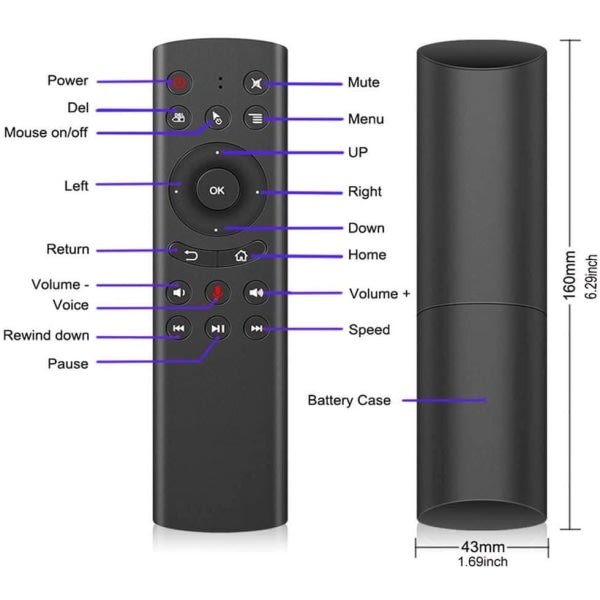 G20 Fjärrkontroll för Nvidia Shield TV Remote 2.4G Trådlös Röststyrning Sensing Air Remote Mouse för PC Android TV Box