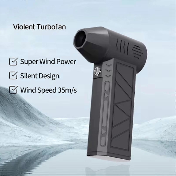 Mini-ilmapuhallin lisäsuuttimella 130000RPM Turbo Jet -tuuletin Tuulen nopeus 39,5 m/s Sähköpuhallin