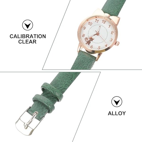 Kvartsur för barn - tecknade klockor flickor armbandsklocka elastiskt läderband trendig klocka