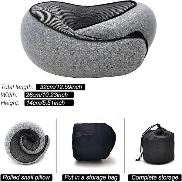 Reisepute for nakken, sammenleggbar U-formet pute, minnefoam reisepute Style 12