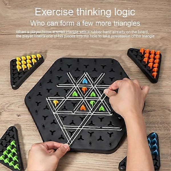 Strikk Triangle Brettspill Geometri Læring Fokus Logikk Trening Pedagogisk Sjakk Pegboard Strategispill Leker Småbarn Gutter Jenter Gave
