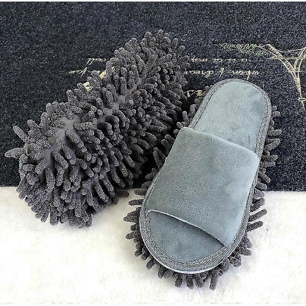 Moptofflor med Lazy Foot Socks - Snabb Polering och Rengöring av Damm - Hög Kvalitet Gray 43-44