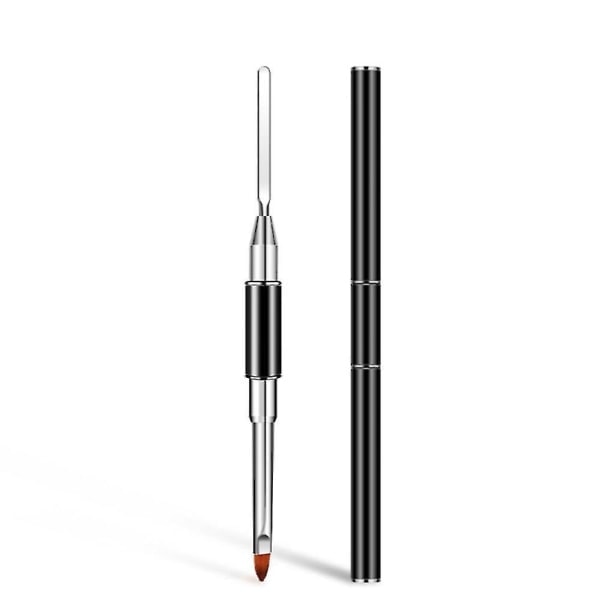 5 st Dubbelsidig Polygel Borste och Picker 2 i 1 Design Nagel Skrapa Triangel Nagel