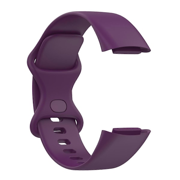 Til Fitbit Charge 5 Silikone Urrem, Størrelse:L L Dark purple