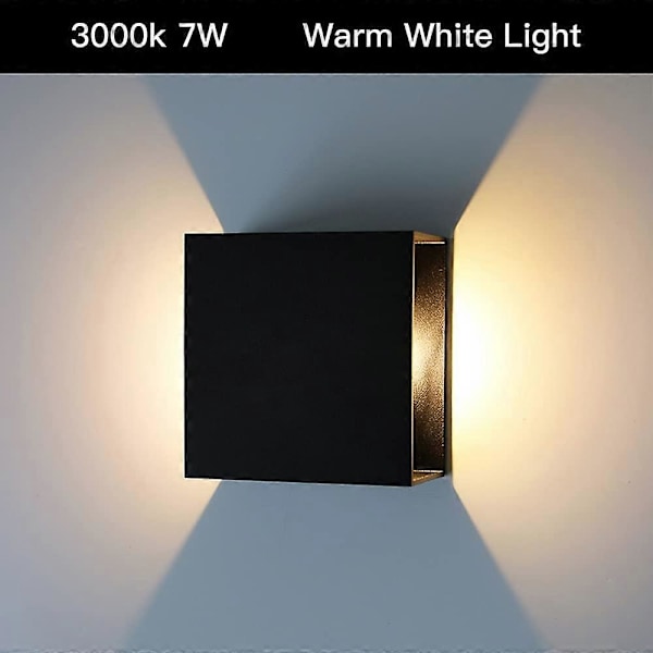 Modern LED Vägglampa i Aluminium Svart Fyrkantig Vägglampa 10 x 10 x 5 cm Vattentät Lämplig Inomhus eller Utomhus för Vardagsrum Vägg Sovrum