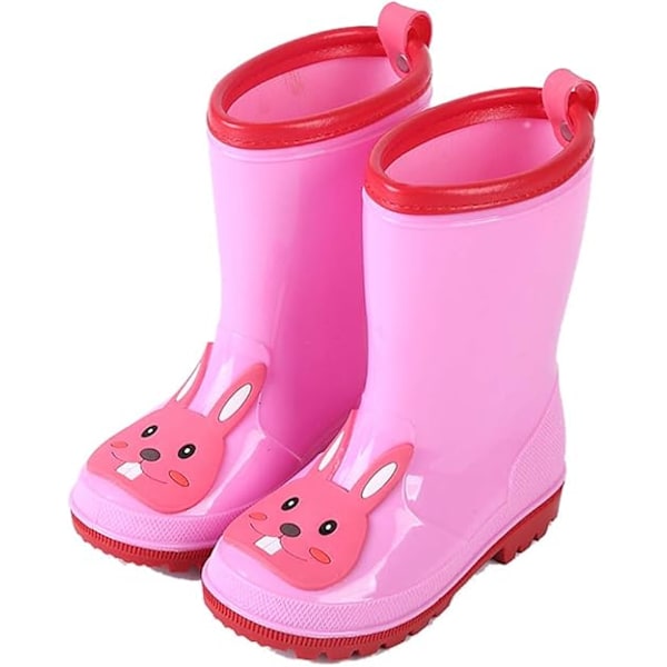 1 kpl Lasten Vedenpitävät Saappaat, Poikien ja Tyttöjen Ihastuttavat Piirrettyjen Eläinten Kuvioiset Wellies-Saappaat Pink 26 Code