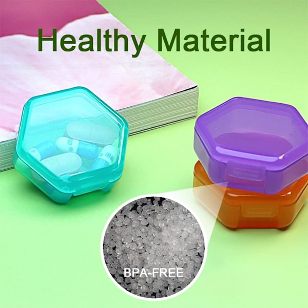 3 kpl Pieni Pill Box, BPA-vapaa Pill Case Vitamiinien Säilytykseen, Kosteutta Kestävä Päivittäinen Pill Box Järjestäjä Matkalle, Kannettava Yhden Päivän Pill Case Säiliö