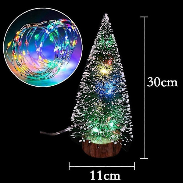 Mini Cedertræ Juletræ Med LED Lys Fest Lille Fyrretræ Hjem Juledekoration Gave Multicolor Light