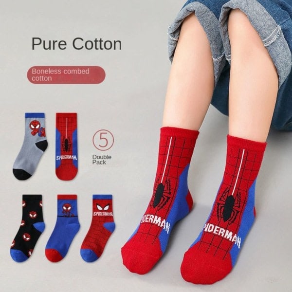 5 paria Hämähäkkimies vauvan putkisukkia XL (9-12 vuotta) XL(9-12 Years)