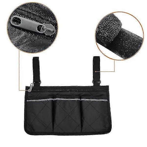 Rullestolveske med lommer, Universal Vanntett Armlene Sideveske Rullestol Sideorganisator Oppbevaringsveske Armlenepose, 1 stk GuanGuan coffee