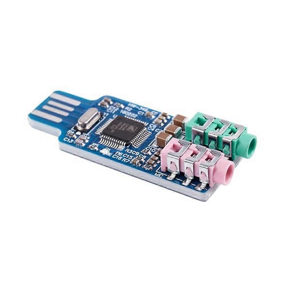 2 stk. Driverfri USB-lydkort CM108 USB-lydkortchip Blå