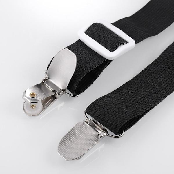 8 st sängklädesklämmor, justerbara sängklädesgripare, hög elastiska lakan med spännen, lakanfästen max stretch 120 cm, lakanhållare Black