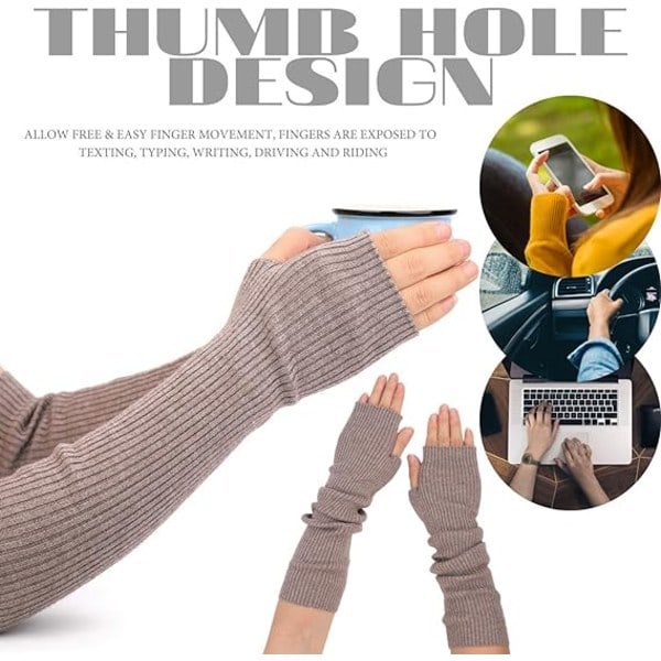 CASHMERE Strikkede Armvarmere Albue Fingerløse
