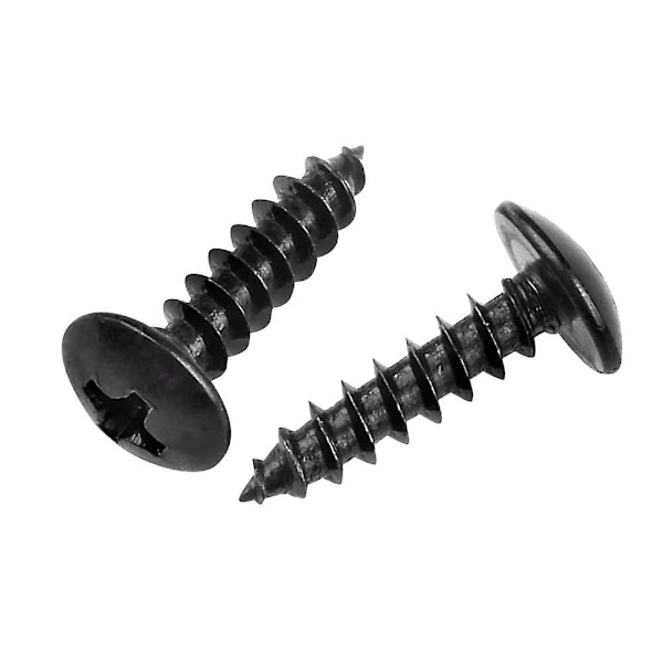 Self Tapping Wood Screws - Carbon Steel Screws Cross Head Round Head Mushroom Head Black M5*12mm (100pcs)