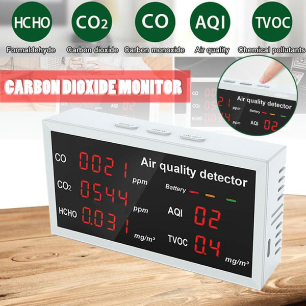 Luftkvalitetsdetektor CO2 formaldehyd TVOC-monitor