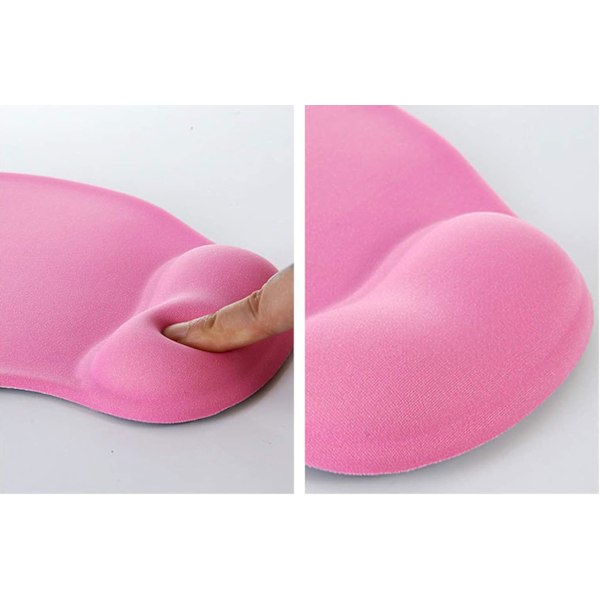 Musematte med Gel, Musematte med Håndleddstøtte - Med Praktisk Gel Håndleddstøtte - Sklisikker Gummibase, Ergonomisk Pink