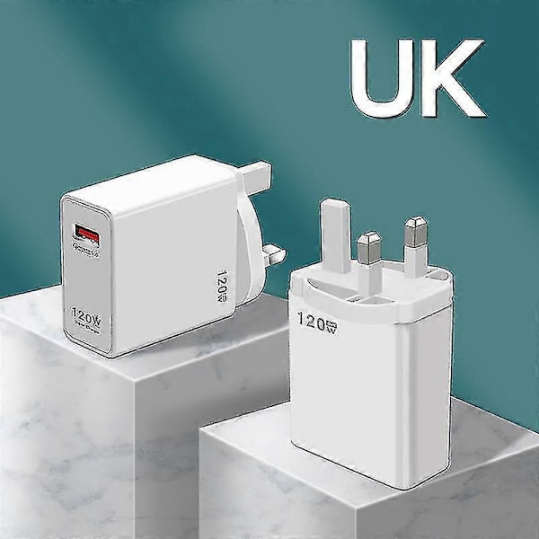 120W Rask Ladestasjon USB-lader Strømadapter for iPhone Xiaomi Samsung EU