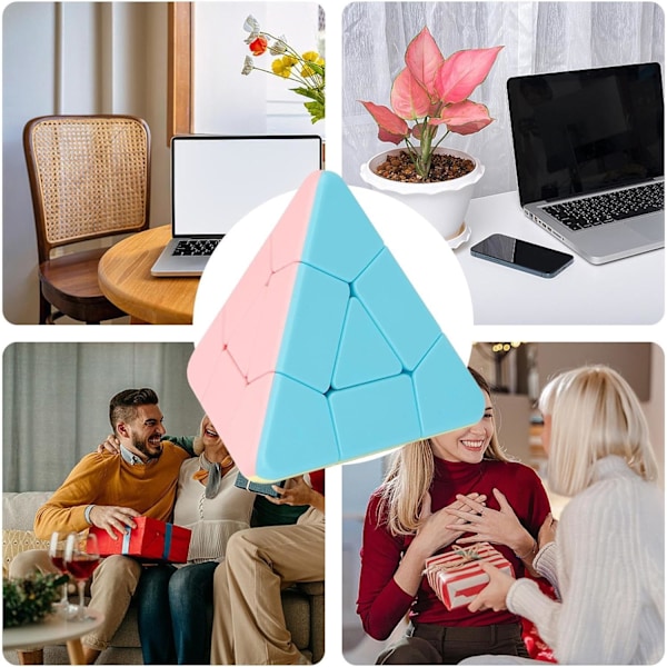 Pyramid Speed Cube - ABS Material Pyraminx Stickerless | Oppmuntre til læring Magic Cube | Flytende rotasjon Puslespill Twist | Visuell glede Puslespill Cube leketøy triangle