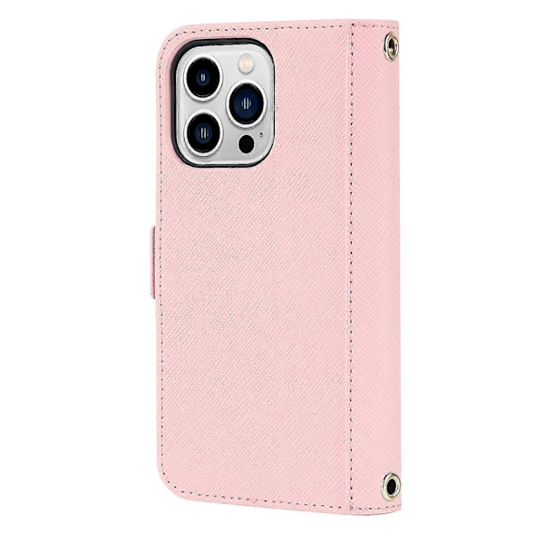 Lanyard Læder Etui Til Iphone 13 Pro Max Pink