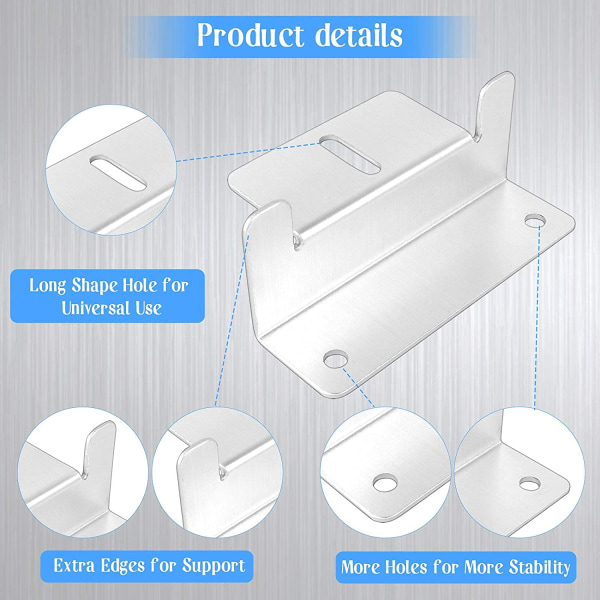 Solcelle Z-braketter Z-panelbraketter Solcellepanel Monteringstilbehør Skruer Kromlegering Solcellepanelbrakett 4 stk