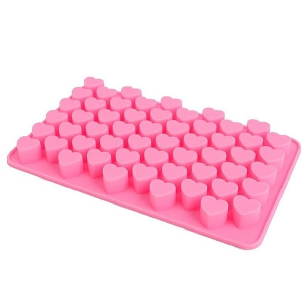 Is/Sjokolade/Geleform med 55 Hjerter - Isform Rosa