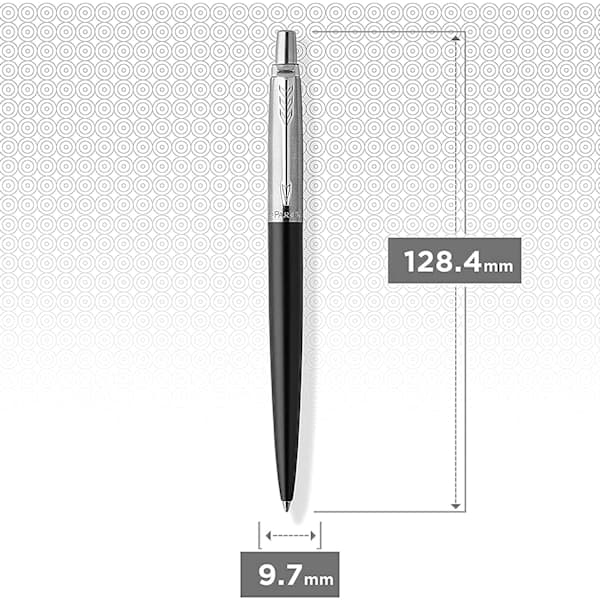 Kuglepen | med kromdetaljer | Medium spids sort blæk Royal Black