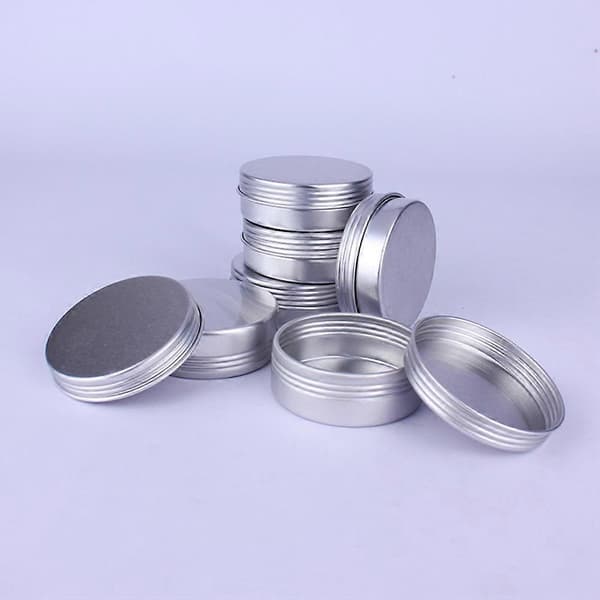 Runda aluminiumbehållare 25 ml för kosmetiska prover Resevänlig Silver 12 st