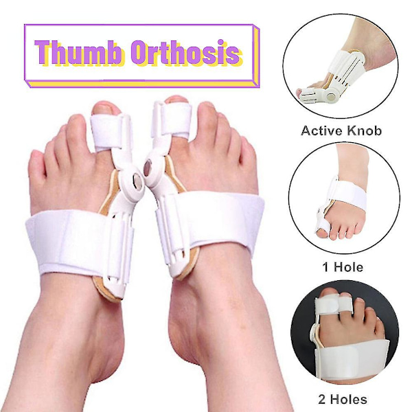 2 st Skräddarknuta Korrigerare, Knäskydd, Fot Smärta Lindring Hallux Valgus Tå Korrigerare Justerbar White 2pcs
