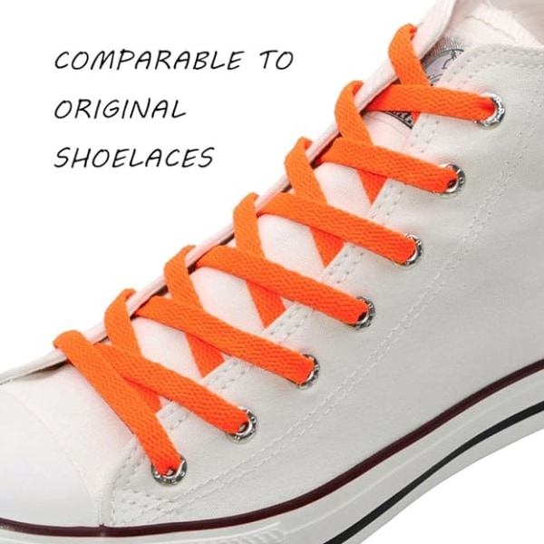Platta tränings-skosnören, 8 mm breda skosnören för sneakers, premium tränings-skosnören, ersättningar för atletiska sportskosnören Orange 47"（120cm）
