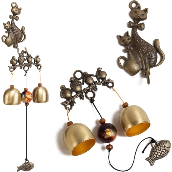 Parent-child kitty wind chimes, copper doors, bells, pendants, household accessories