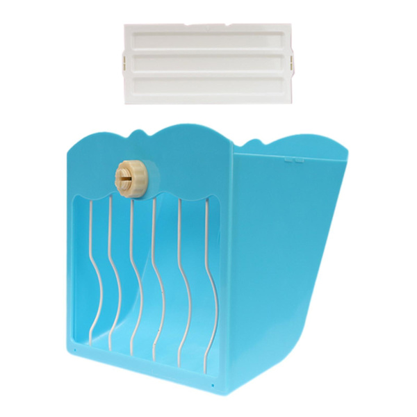 Kanin Hø Foderautomat Foder Krybbe Græsholder Hø Dispenser Kanin Hø Krybbe Blå Blue 21cmx25cmx13cm