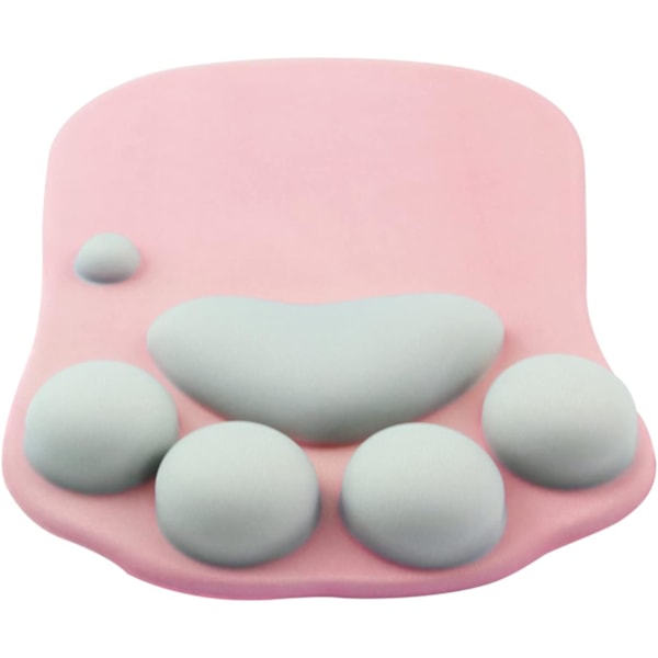 3D söt musmatta dator anime mjuk katt tass musmattor handledsstöd komfort silikon minnesskum spelmusmatta matta Pink