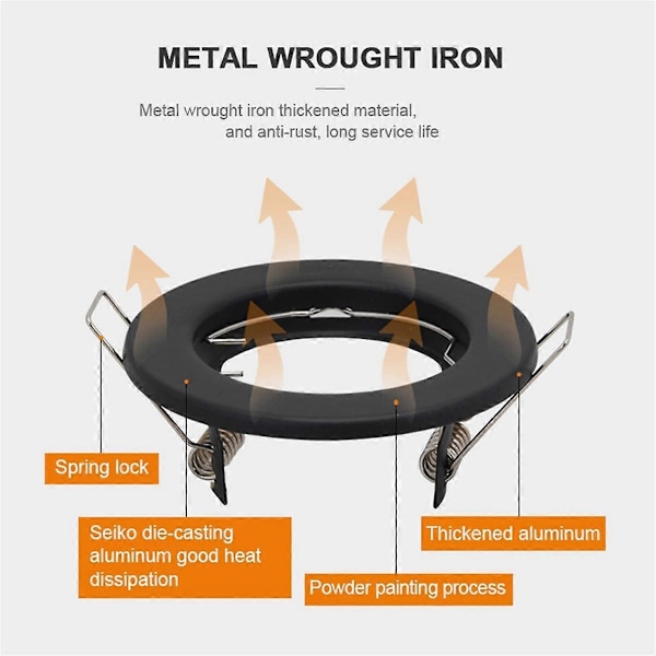 6 st Down Light Ram Infälld LED Takarmaturer Downlight MR16 Takspotlights Monteringsfixtur