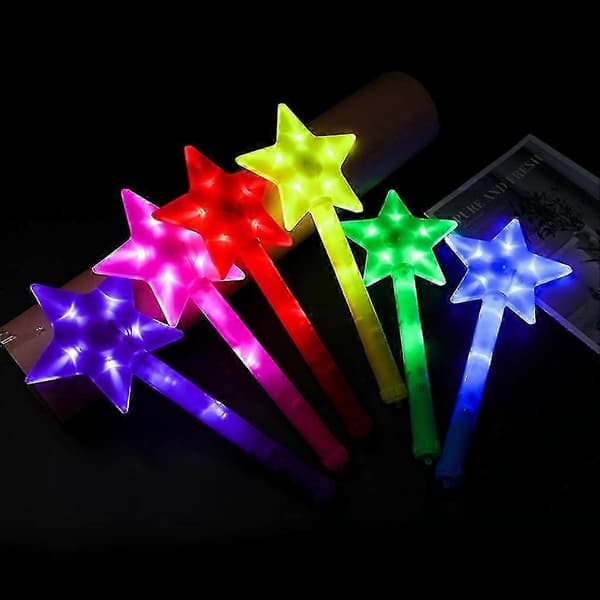 Lysende tryllestav leketøy LED Glow Sticks magiske staver med 3 lysmoduser for bryllup Purple