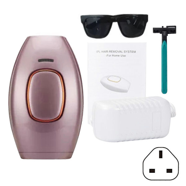 Smertefri Laser Hårfjerningsenhed, Multifunktionel Sikker Epilator, 5 Tilstande Hårfjerningsenhed, til Brug på Kroppen Pink UK plug