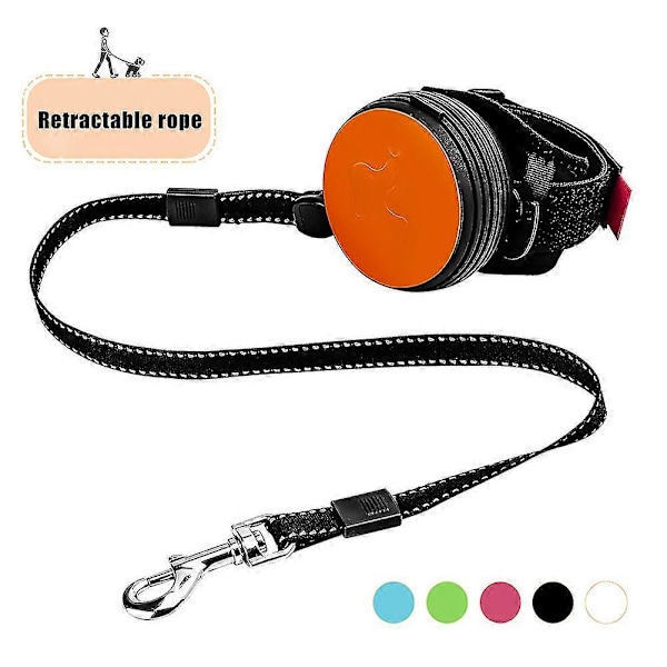 Håndfri Inntrekkbar Hundelina Håndleddsbelte Stropp Håndfri Lina For Hunder Katt TAO Orange