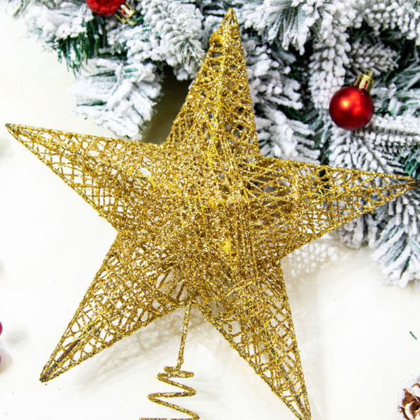 Julgransstjärna, glittrande stjärntoppar i guld