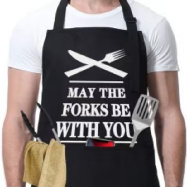 Morsomme Forklær for Menn, MR Good Looking is Cooking, Profesjonelt Kjøkkenforkle Kokk Ektemann Smekke Forklær med Dobbel Lomme Justerbar 19
