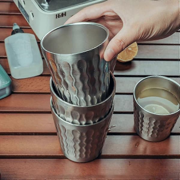 2 stk. Campingkopper i rustfritt stål | Campingkoppsett i rustfritt stål - 2 stk. Dobbeltveggede krus i rustfritt stål, dobbeltlagsdesign, 300 ml, stablebare 300ml 2 Packs